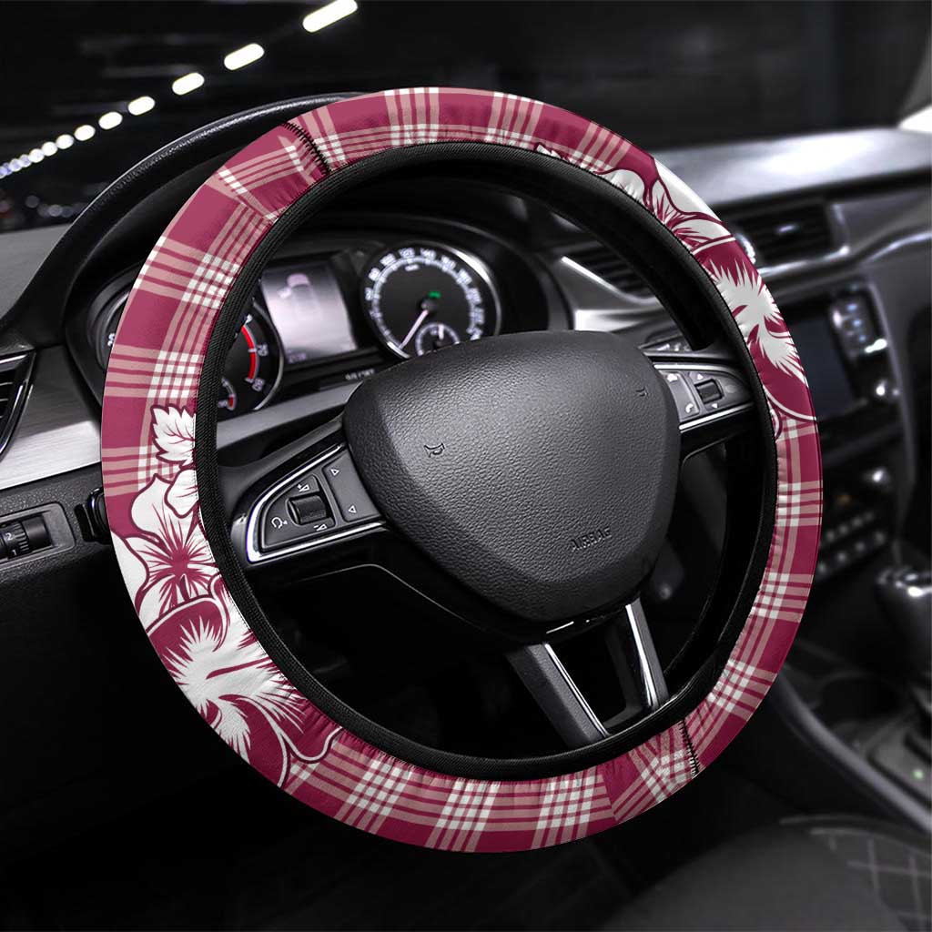 Hibiscus Pakala Royal Magenta Steering Wheel Cover Tropical Floral Stylized - Polynesian Pride