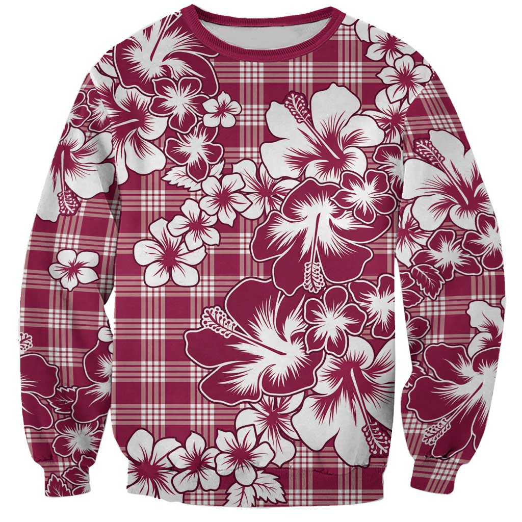 Hibiscus Pakala Royal Magenta Sweatshirt Tropical Floral Stylized LT01 Unisex Magenta - Polynesian Pride