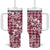 Hibiscus Pakala Royal Magenta Tumbler With Handle Tropical Floral Stylized - Polynesian Pride