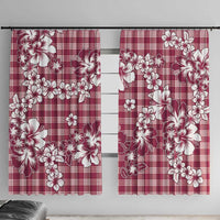 Hibiscus Pakala Royal Magenta Window Curtain Tropical Floral Stylized - Polynesian Pride