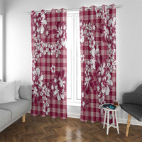 Hibiscus Pakala Royal Magenta Window Curtain Tropical Floral Stylized - Polynesian Pride