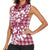 Hibiscus Pakala Royal Magenta Women Sleeveless Polo Shirt Tropical Floral Stylized - Polynesian Pride