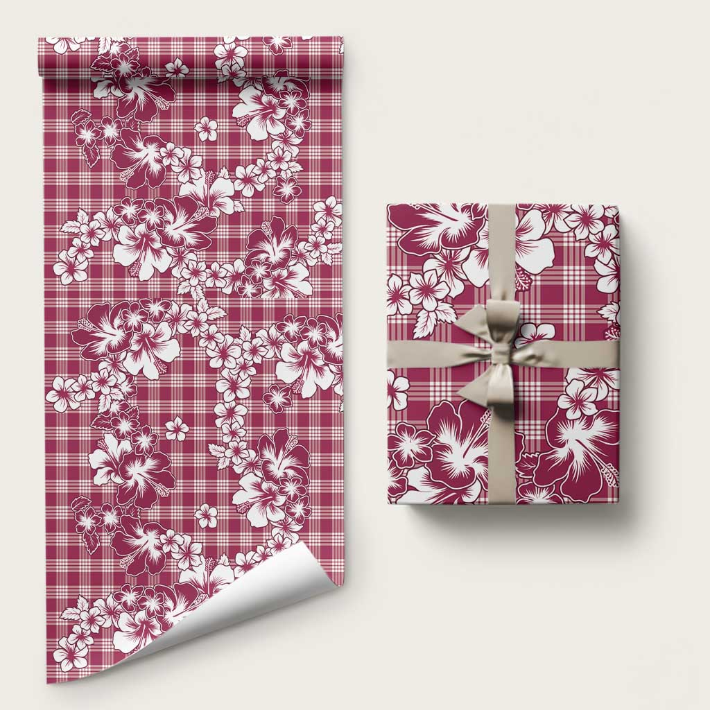 Hibiscus Pakala Royal Magenta Wrapping Paper Tropical Floral Stylized - Polynesian Pride