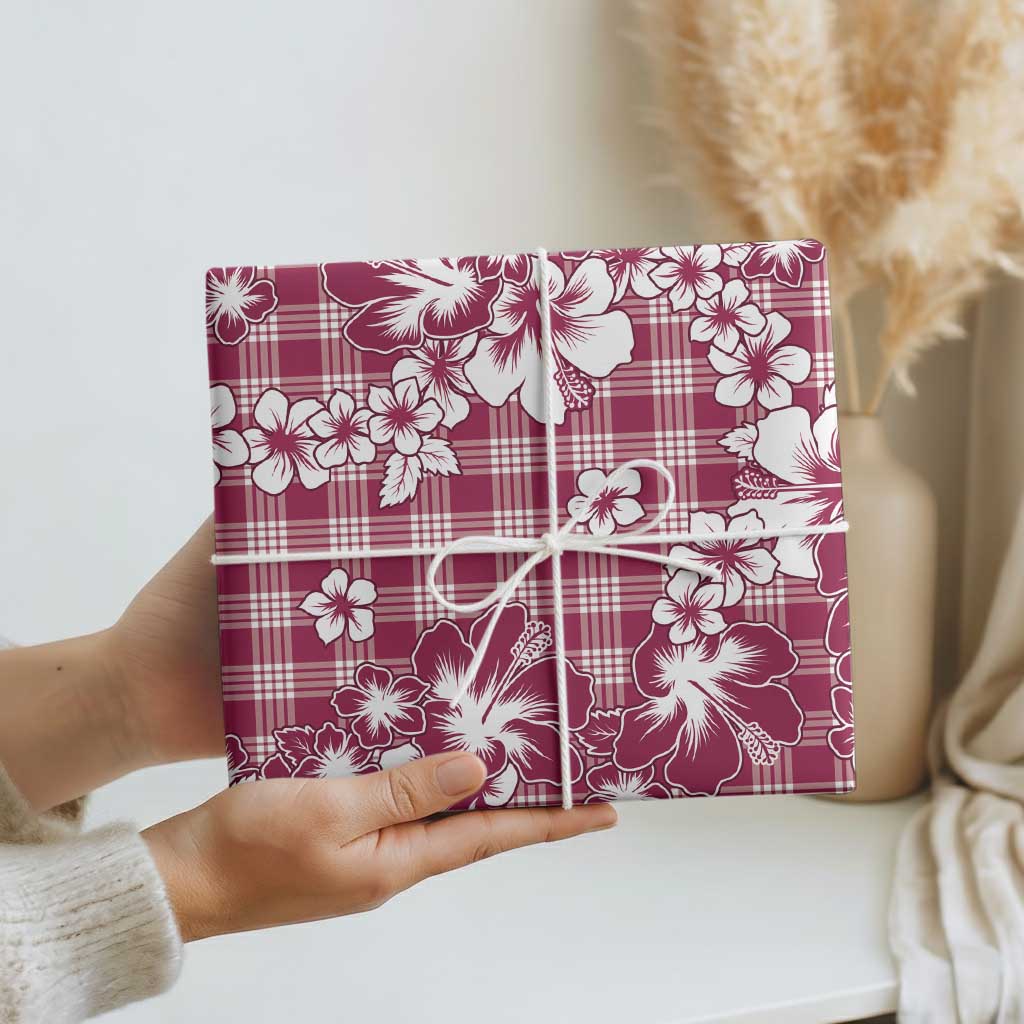 Hibiscus Pakala Royal Magenta Wrapping Paper Tropical Floral Stylized - Polynesian Pride