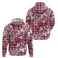 Hibiscus Pakala Royal Magenta Zip Hoodie Tropical Floral Stylized - Polynesian Pride