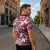 Hibiscus Pakala Royal Magenta Zipper Polo Shirt Tropical Floral Stylized - Polynesian Pride