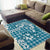 Hibiscus Pakala Ocean Depths Blue Area Rug Tropical Floral Stylized - Polynesian Pride