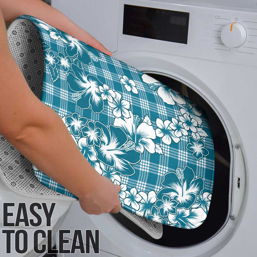 Hibiscus Pakala Ocean Depths Blue Bathroom Set Tropical Floral Stylized - Polynesian Pride