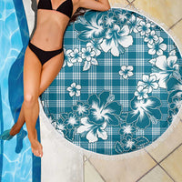 Hibiscus Pakala Ocean Depths Blue Beach Blanket Tropical Floral Stylized - Polynesian Pride