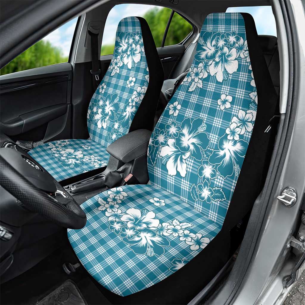 Hibiscus Pakala Ocean Depths Blue Car Seat Cover Tropical Floral Stylized LT01 - Polynesian Pride