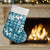 Hibiscus Pakala Ocean Depths Blue Christmas Stocking Tropical Floral Stylized - Polynesian Pride