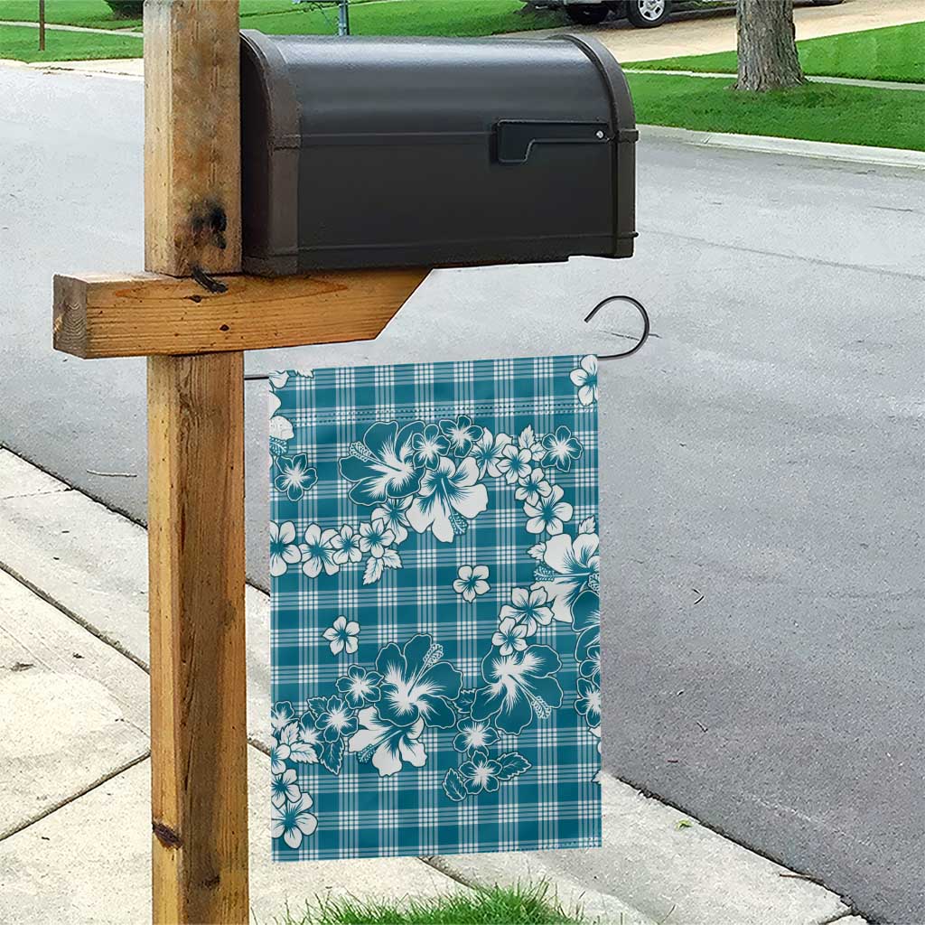 Hibiscus Pakala Ocean Depths Blue Garden Flag Tropical Floral Stylized - Polynesian Pride