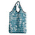 Hibiscus Pakala Ocean Depths Blue Grocery Bag Tropical Floral Stylized - Polynesian Pride
