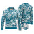 Hibiscus Pakala Ocean Depths Blue Ugly Christmas Sweater Tropical Floral Stylized - Polynesian Pride
