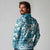 Hibiscus Pakala Ocean Depths Blue Long Sleeve Polo Shirt Tropical Floral Stylized - Polynesian Pride