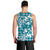 Hibiscus Pakala Ocean Depths Blue Men Tank Top Tropical Floral Stylized - Polynesian Pride