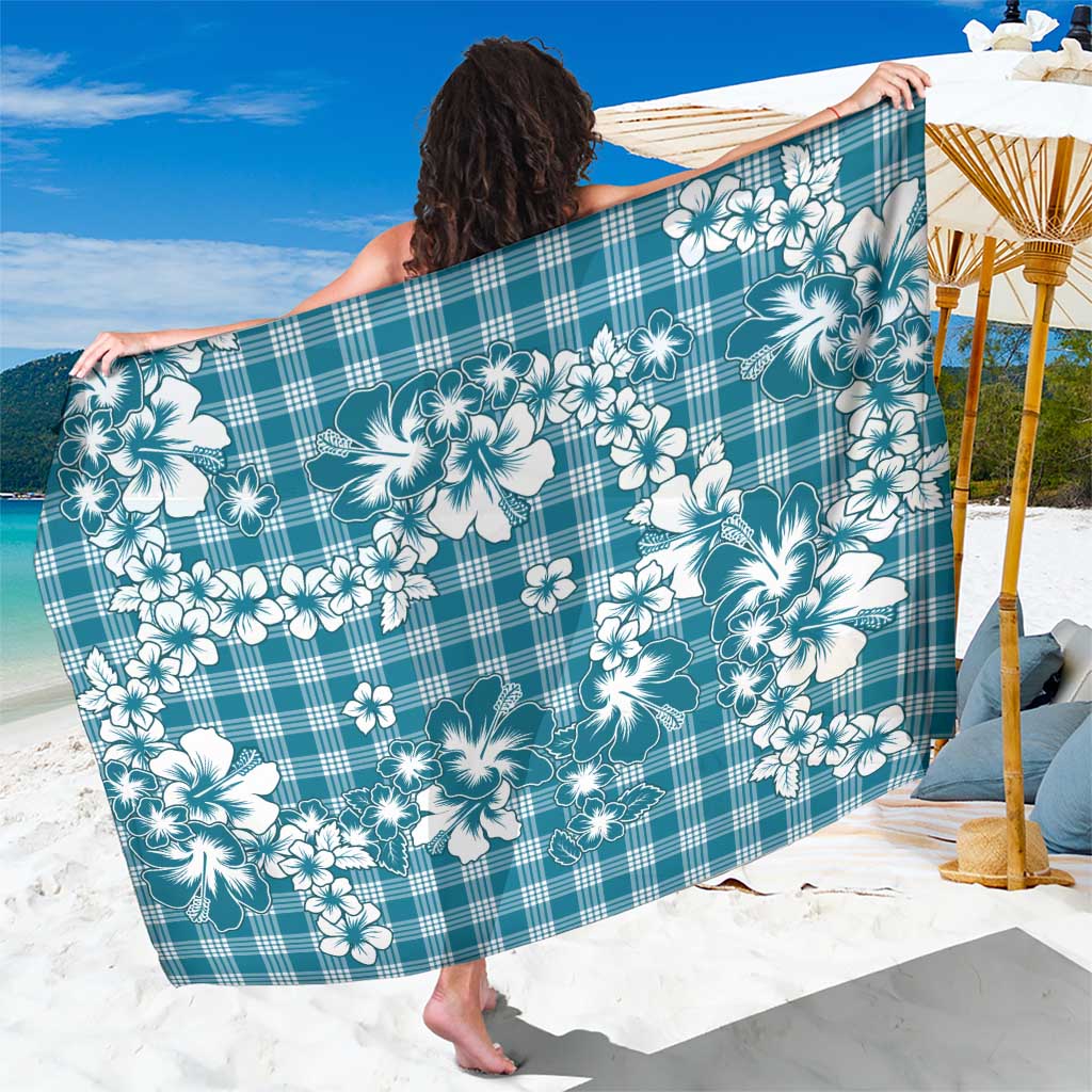 Hibiscus Pakala Ocean Depths Blue Sarong Tropical Floral Stylized - Polynesian Pride