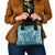 Hibiscus Pakala Ocean Depths Blue Shoulder Handbag Tropical Floral Stylized - Polynesian Pride