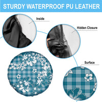 Hibiscus Pakala Ocean Depths Blue Spare Tire Cover Tropical Floral Stylized - Polynesian Pride