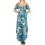 Hibiscus Pakala Ocean Depths Blue Summer Maxi Dress Tropical Floral Stylized - Polynesian Pride