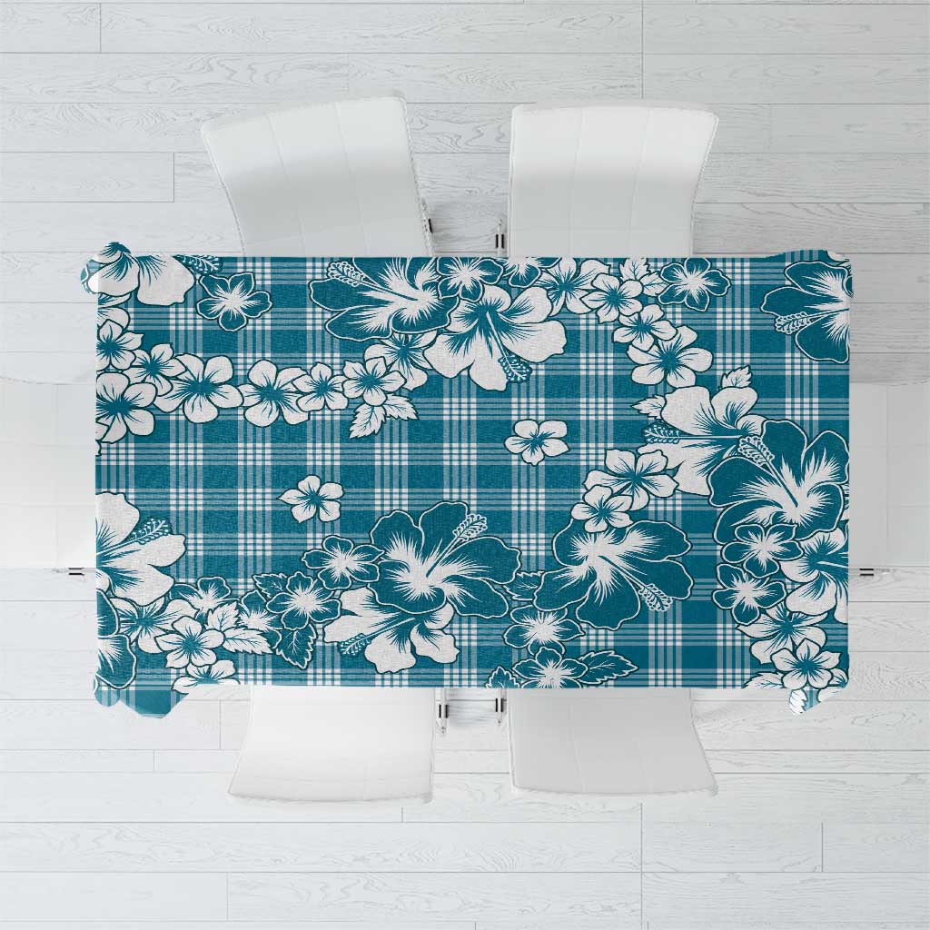 Hibiscus Pakala Ocean Depths Blue Tablecloth Tropical Floral Stylized - Polynesian Pride