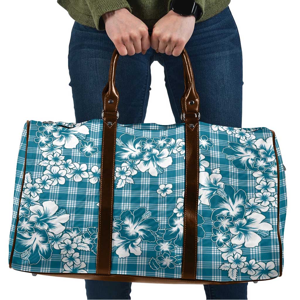Hibiscus Pakala Ocean Depths Blue Travel Bag Tropical Floral Stylized - Polynesian Pride