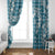 Hibiscus Pakala Ocean Depths Blue Window Curtain Tropical Floral Stylized - Polynesian Pride