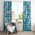 Hibiscus Pakala Ocean Depths Blue Window Curtain Tropical Floral Stylized - Polynesian Pride