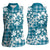 Hibiscus Pakala Ocean Depths Blue Women Sleeveless Polo Shirt Tropical Floral Stylized - Polynesian Pride