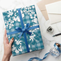 Hibiscus Pakala Ocean Depths Blue Wrapping Paper Tropical Floral Stylized - Polynesian Pride