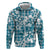 Hibiscus Pakala Ocean Depths Blue Zip Hoodie Tropical Floral Stylized - Polynesian Pride