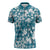 Hibiscus Pakala Ocean Depths Blue Zipper Polo Shirt Tropical Floral Stylized - Polynesian Pride