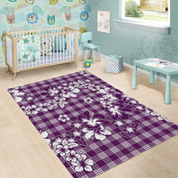 Hibiscus Pakala Sweetie Purple Area Rug Tropical Floral Stylized - Polynesian Pride