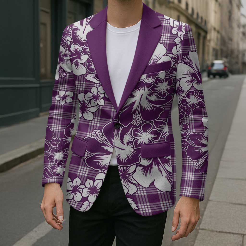 Hibiscus Pakala Sweetie Purple Blazer Tropical Floral Stylized - Polynesian Pride