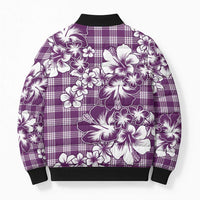 Hibiscus Pakala Sweetie Purple Bomber Puffer Jacket Tropical Floral Stylized LT01 - Polynesian Pride