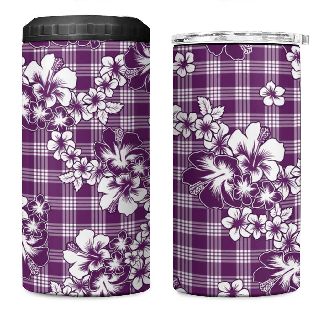 Hibiscus Pakala Sweetie Purple 4 in 1 Can Cooler Tumbler Tropical Floral Stylized - Polynesian Pride