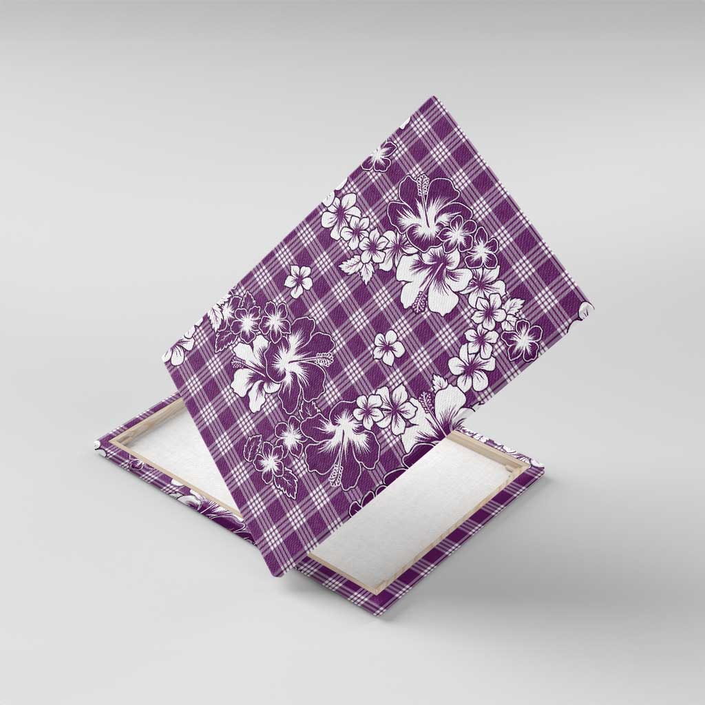 Hibiscus Pakala Sweetie Purple Canvas Wall Art Tropical Floral Stylized LT01 With Frame Purple - Polynesian Pride