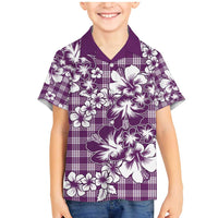 Hibiscus Pakala Sweetie Purple Family Matching Mermaid Dress and Hawaiian Shirt Tropical Floral Stylized - Polynesian Pride