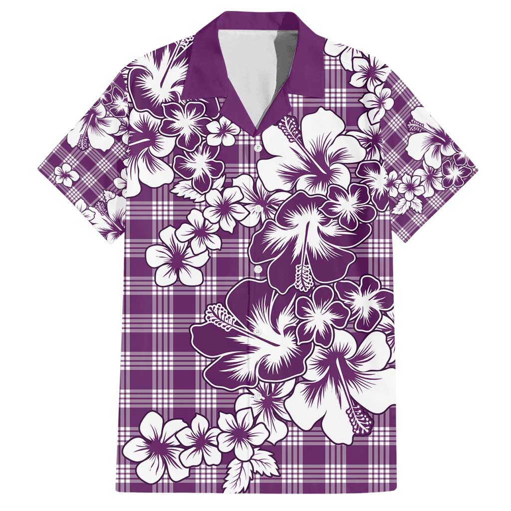 Hibiscus Pakala Sweetie Purple Family Matching Summer Maxi Dress and Hawaiian Shirt Tropical Floral Stylized - Polynesian Pride
