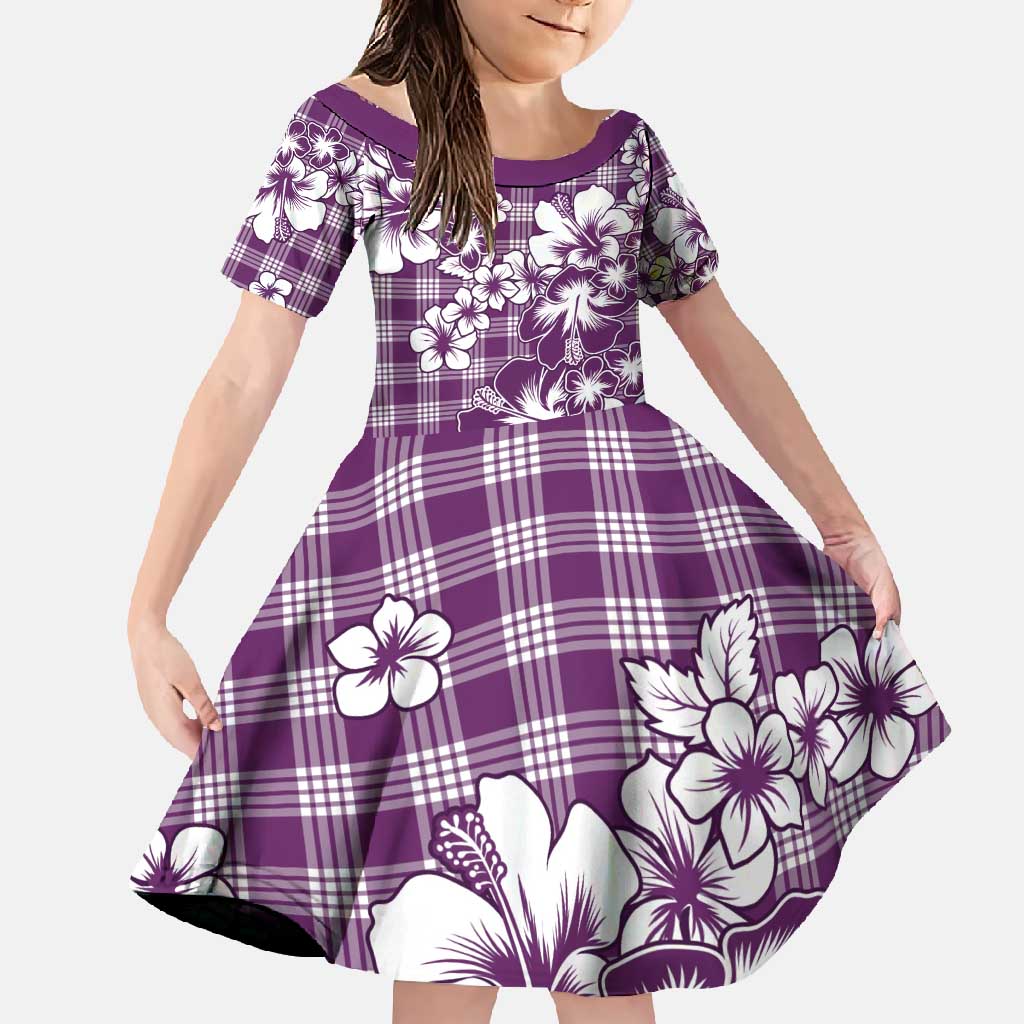 Hibiscus Pakala Sweetie Purple Family Matching Tank Maxi Dress and Hawaiian Shirt Tropical Floral Stylized - Polynesian Pride