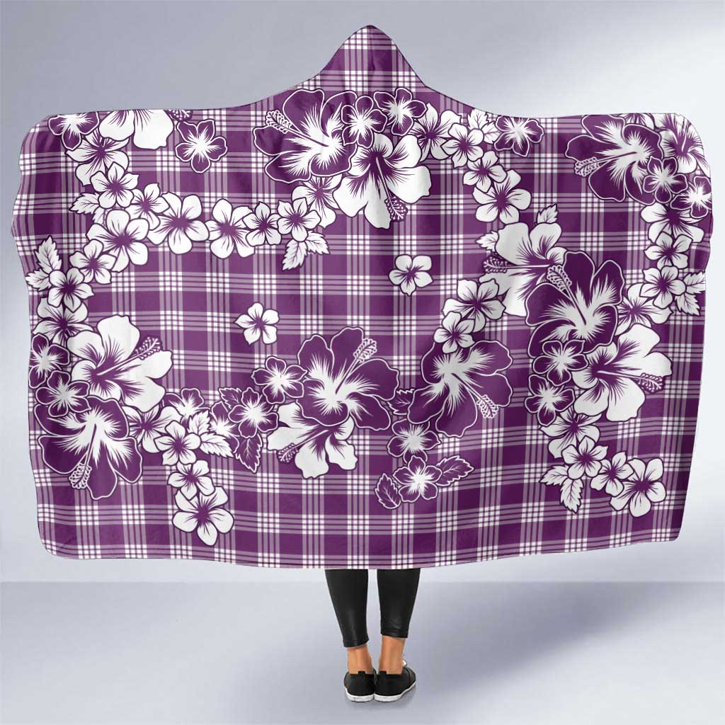 Hibiscus Pakala Sweetie Purple Hooded Blanket Tropical Floral Stylized - Polynesian Pride