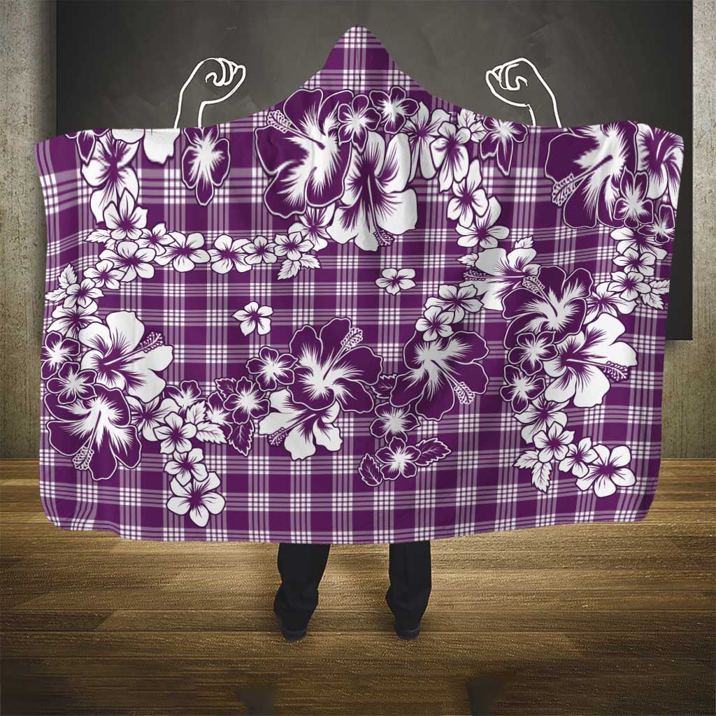 Hibiscus Pakala Sweetie Purple Hooded Blanket Tropical Floral Stylized - Polynesian Pride