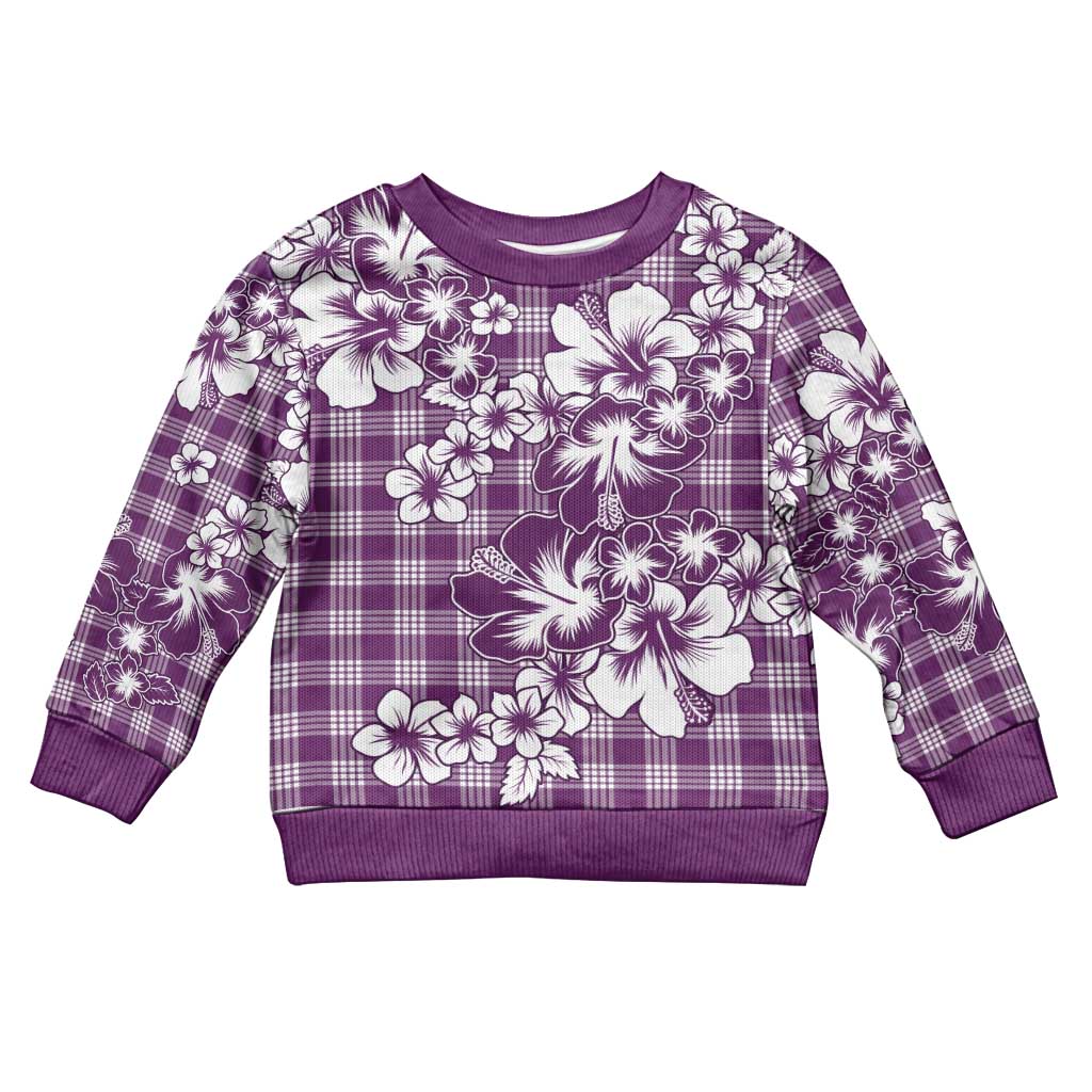 Hibiscus Pakala Sweetie Purple Kid Ugly Christmas Sweater Tropical Floral Stylized - Polynesian Pride