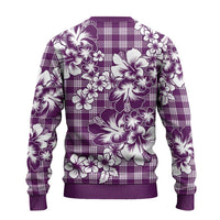 Hibiscus Pakala Sweetie Purple Ugly Christmas Sweater Tropical Floral Stylized - Polynesian Pride