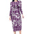 Hibiscus Pakala Sweetie Purple Long Sleeve Bodycon Dress Tropical Floral Stylized - Polynesian Pride