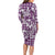Hibiscus Pakala Sweetie Purple Long Sleeve Bodycon Dress Tropical Floral Stylized - Polynesian Pride
