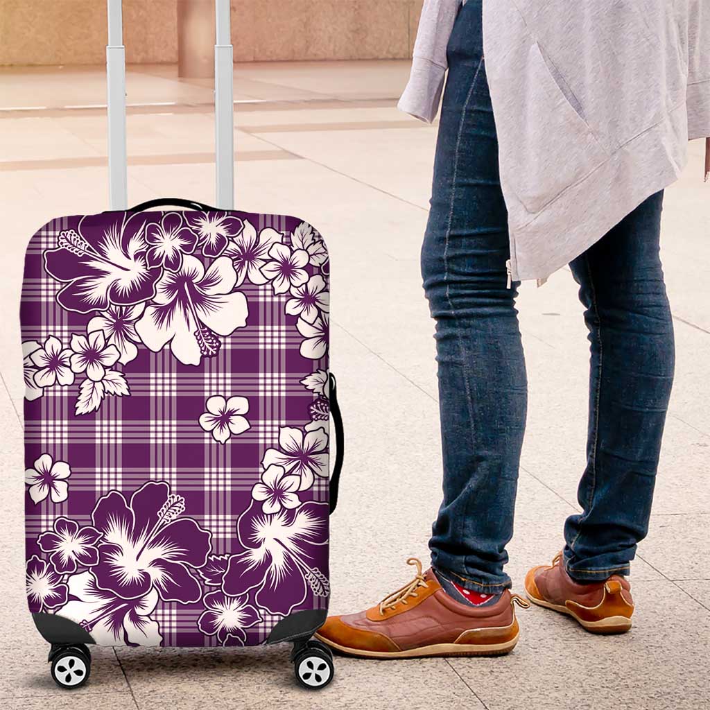 Hibiscus Pakala Sweetie Purple Luggage Cover Tropical Floral Stylized - Polynesian Pride
