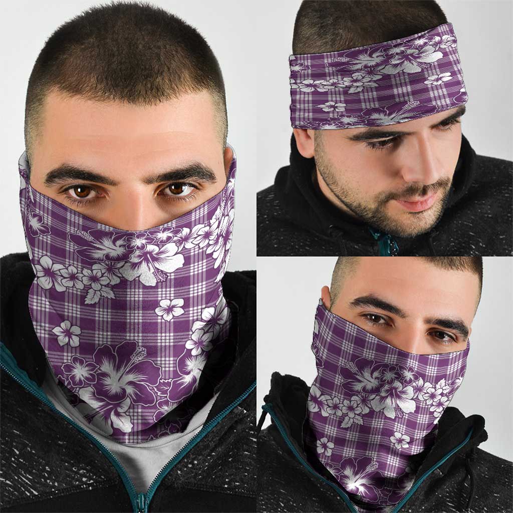 Hibiscus Pakala Sweetie Purple Neck Gaiter Tropical Floral Stylized - Polynesian Pride