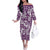 Hibiscus Pakala Sweetie Purple Off The Shoulder Long Sleeve Dress Tropical Floral Stylized - Polynesian Pride