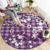 Hibiscus Pakala Sweetie Purple Round Carpet Tropical Floral Stylized LT01 - Polynesian Pride